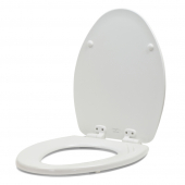 Bemis 139SLOW (White) Mayfair series Vineyard Sculptured Wood Elongated Toilet Seat, Slow-Close Bemis